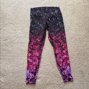 Lululemon Athletica Floral Leggings - Black and Pink